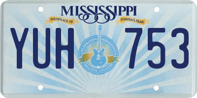 MS license plate YUH753