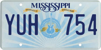 MS license plate YUH754
