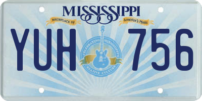 MS license plate YUH756
