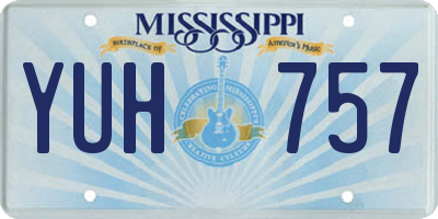 MS license plate YUH757