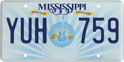 MS license plate YUH759