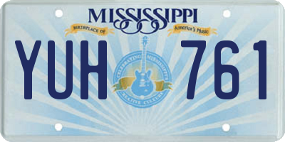 MS license plate YUH761