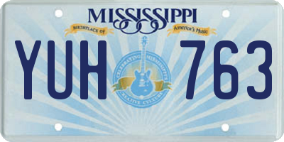 MS license plate YUH763