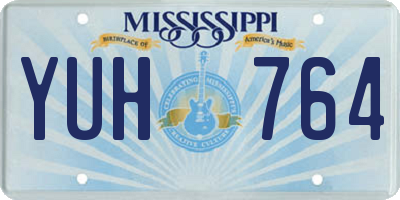 MS license plate YUH764