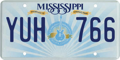 MS license plate YUH766