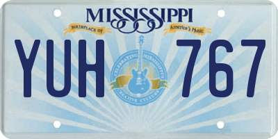 MS license plate YUH767