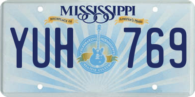 MS license plate YUH769