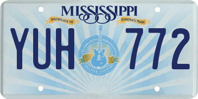 MS license plate YUH772