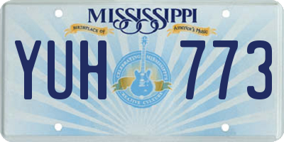MS license plate YUH773