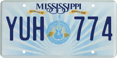 MS license plate YUH774