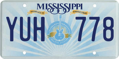 MS license plate YUH778