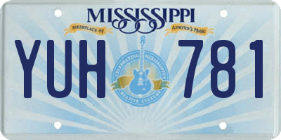 MS license plate YUH781