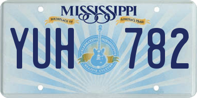 MS license plate YUH782
