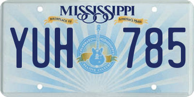 MS license plate YUH785