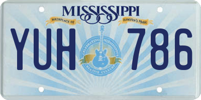 MS license plate YUH786