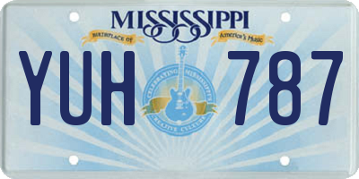 MS license plate YUH787