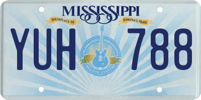 MS license plate YUH788