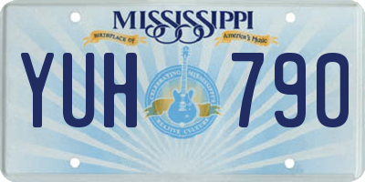 MS license plate YUH790