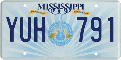 MS license plate YUH791