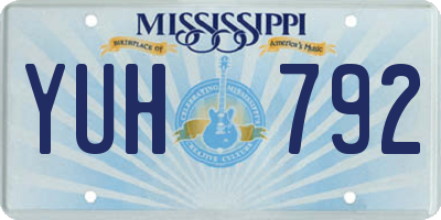 MS license plate YUH792