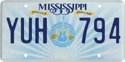 MS license plate YUH794