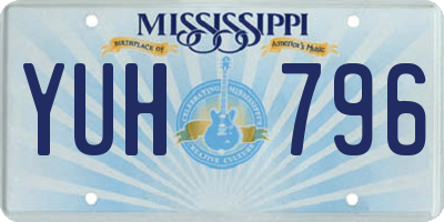 MS license plate YUH796