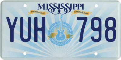 MS license plate YUH798