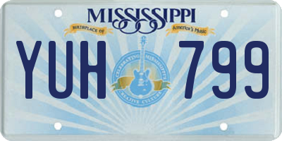MS license plate YUH799