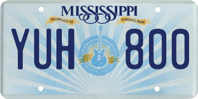 MS license plate YUH800