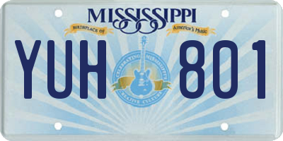 MS license plate YUH801