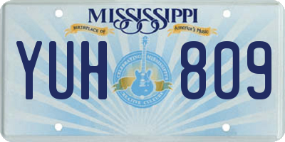 MS license plate YUH809