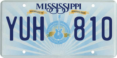 MS license plate YUH810