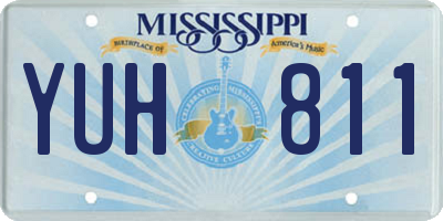 MS license plate YUH811