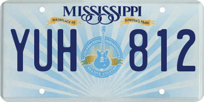 MS license plate YUH812