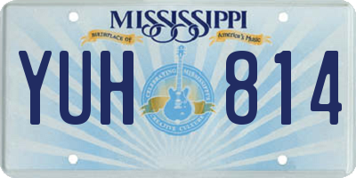 MS license plate YUH814