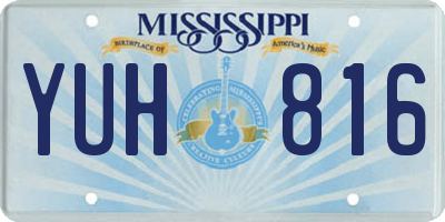 MS license plate YUH816