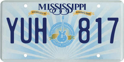 MS license plate YUH817