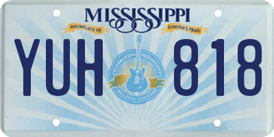 MS license plate YUH818