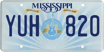 MS license plate YUH820