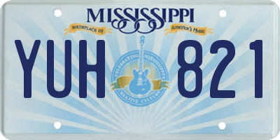 MS license plate YUH821