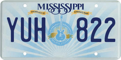 MS license plate YUH822