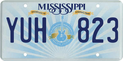 MS license plate YUH823