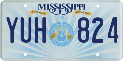MS license plate YUH824