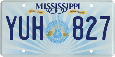 MS license plate YUH827
