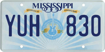 MS license plate YUH830