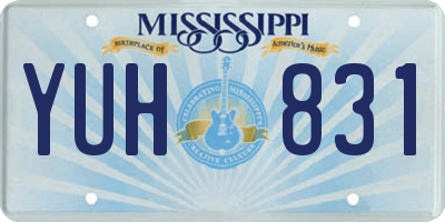MS license plate YUH831