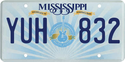 MS license plate YUH832