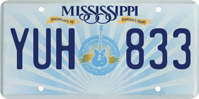 MS license plate YUH833