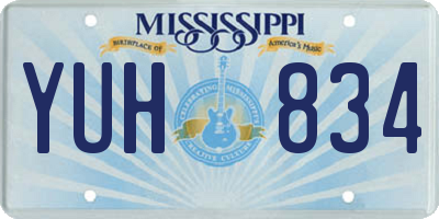 MS license plate YUH834