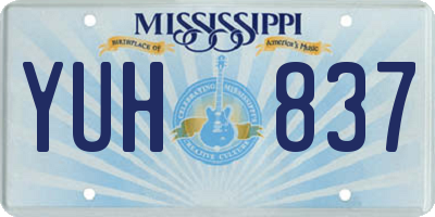 MS license plate YUH837